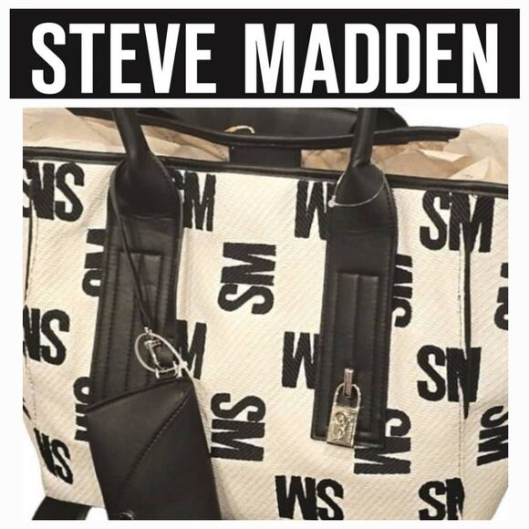 Steve Madden SM Logo Tote w/Removable Sunglasses Case